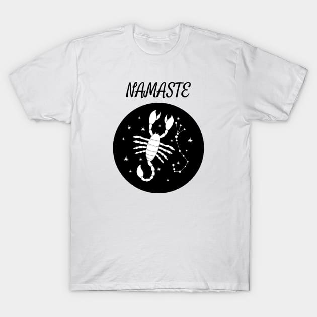 Namaste Scorpio T-Shirt by DesignIndex